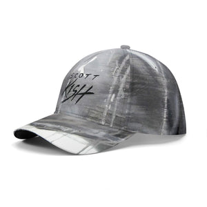 Abstract Grey Paint Baseball Cap