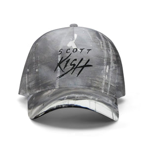 Abstract Grey Paint Baseball Cap