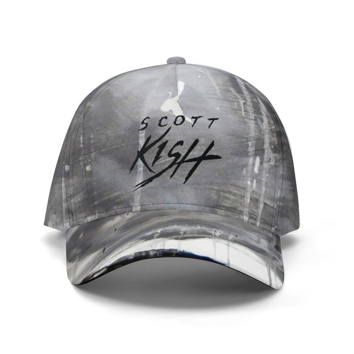 Abstract Grey Paint Baseball Cap