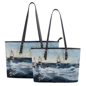 Deep Sea Fishing Leather Tote Bag
