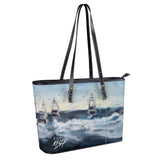 Deep Sea Fishing Leather Tote Bag