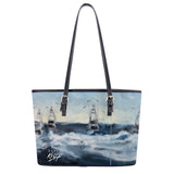 Deep Sea Fishing Leather Tote Bag