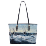 Deep Sea Fishing Leather Tote Bag