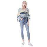 Women's Deep Sea Fishing Puff Sleeve Blouse