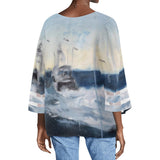 Women's Deep Sea Fishing Puff Sleeve Blouse