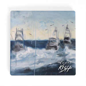 Deep Sea Fishing Ceramic Coaster Set
