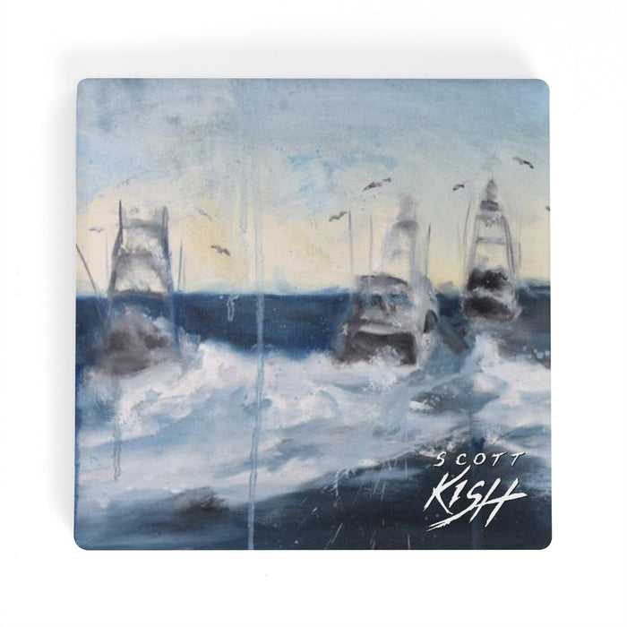 Deep Sea Fishing Ceramic Coaster Set