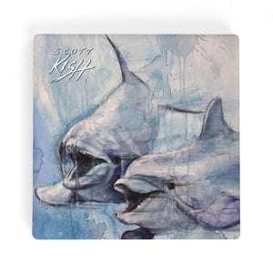Dolphin Ceramic Coaster Set