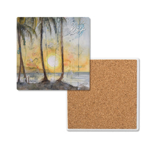 Beach Sunset Coaster Set
