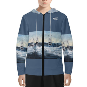 Youth Deep Sea Fishing Lightweight Zip Hoodie
