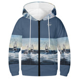 Youth Deep Sea Fishing Lightweight Zip Hoodie