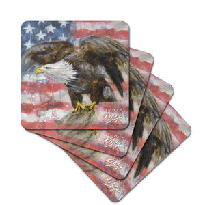 American Eagle Rubber Coaster Set