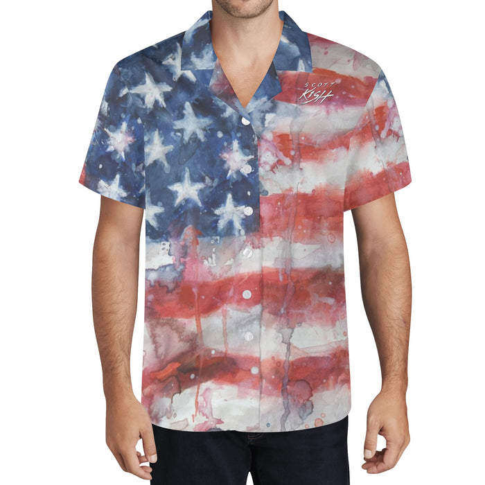 Men's American Flag Hawaiian Shirt
