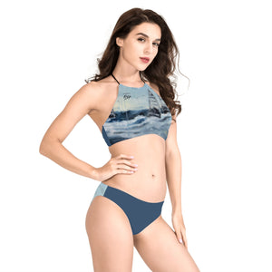 Women's High Neck Deep Sea Fishing Bikini
