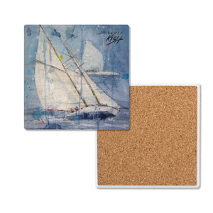 Sailing Ceramic Coaster Set