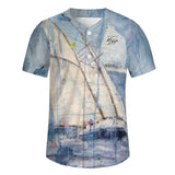 Men's Sailing Short Sleeve Baseball Jersey