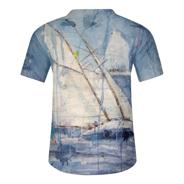 Men's Sailing Short Sleeve Baseball Jersey