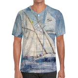Men's Sailing Short Sleeve Baseball Jersey
