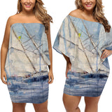 Women's Sailing Off-The-Shoulder Scarf Dress