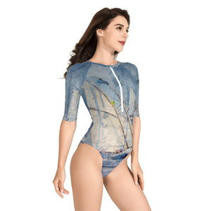 Women's Sailing Long Sleeve One Piece Swimsuit