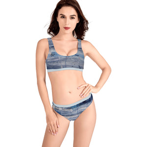 Women's Abstract Blue Sport Bikini