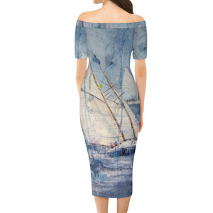Women's Sailing Off The Shoulder Dress