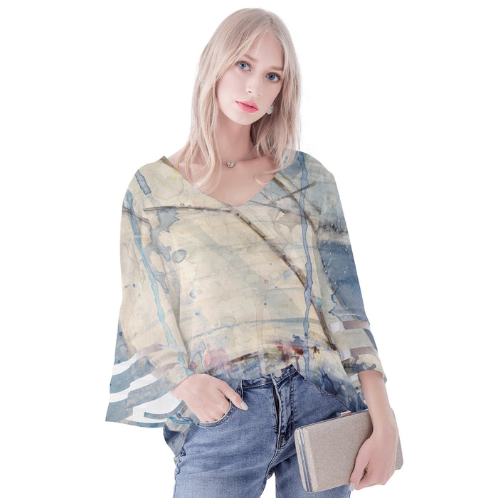 Women's Sailing Puff Sleeve Blouse