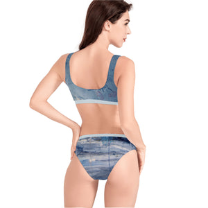 Women's Abstract Blue Sport Bikini
