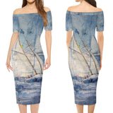 Women's Sailing Off The Shoulder Dress