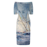 Women's Sailing Off The Shoulder Dress