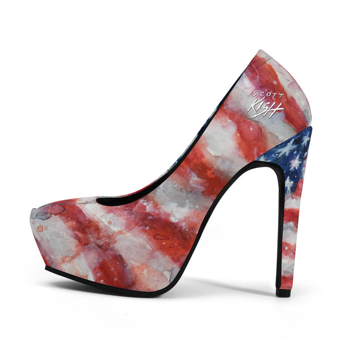 American flag high heels