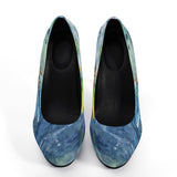 leather surfing high heels