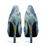 5" platform heels with surfing artwork
