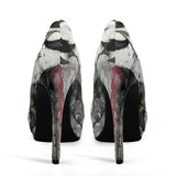 leather high heels