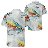 Men's Fishing Hawaiian Shirt - Silver Doctor Hairwing Fly