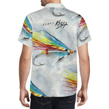 Men's Fishing Hawaiian Shirt - Silver Doctor Hairwing Fly