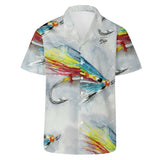 Men's Fishing Hawaiian Shirt - Silver Doctor Hairwing Fly