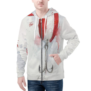 Men's Heavy Fishing Zip Hoodie - Red Devil Lure