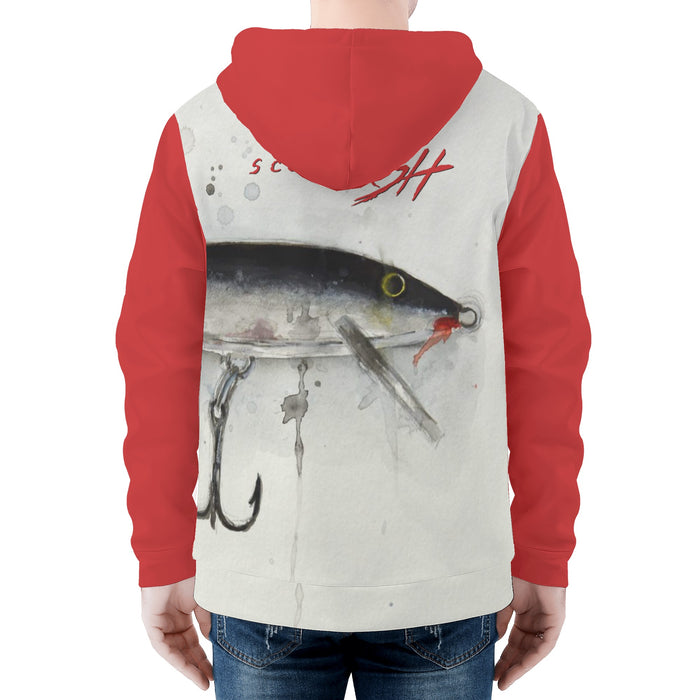 Men's Heavy Fishing Zip Hoodie - Classic Floating Lure