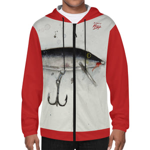 Men's Lightweight Zip Fishing Hoodie - Classic Floating Lure
