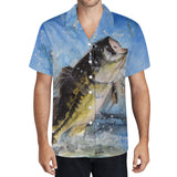 Men's Fishing Hawaiian Shirt - Largemouth Bass