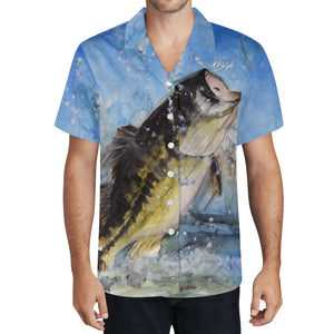 Men's Fishing Hawaiian Shirt - Largemouth Bass