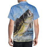 Men's Fishing Hawaiian Shirt - Largemouth Bass