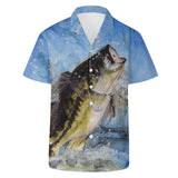 Men's Fishing Hawaiian Shirt - Largemouth Bass