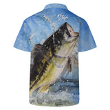 Men's Fishing Hawaiian Shirt - Largemouth Bass