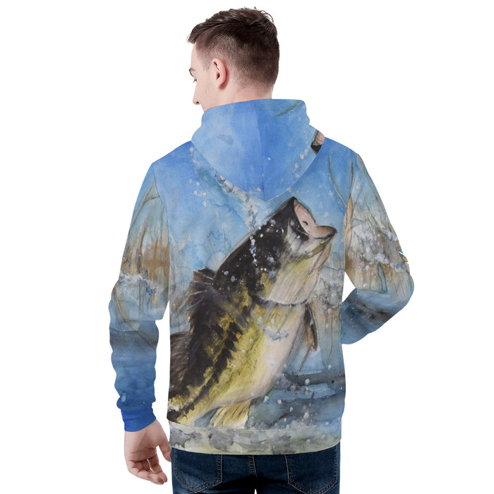 Men's Heavy Fishing Hoodie - Largemouth Bass