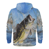 Men's Heavy Fishing Hoodie - Largemouth Bass
