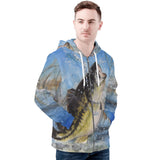 Men's Heavy Fishing Zip Hoodie - Largemouth Bass