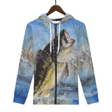 Men's Heavy Fishing Zip Hoodie - Largemouth Bass