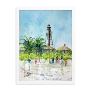 Sanibel Island Lighthouse Beach - Framed Poster